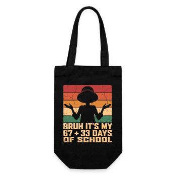 Bruh It's My Last 100 Days of School - Gift Bag for Bottles - black - Front