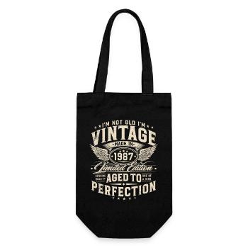 Vintage 1987 Vintage Birthday Gift - Gift Bag for Bottles - black - Front