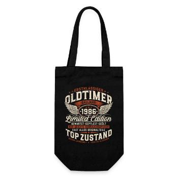 Vintage 1986 Year 40th Birthday Gift - Gift Bag for Bottles - black - Front