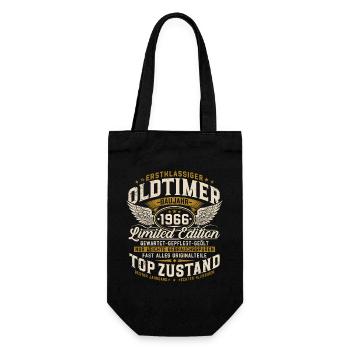 60. Geburtstag 1966 Oldtimer Geschenk Retro  - Geschenkbeutel für Flaschen - Schwarz - Vorne