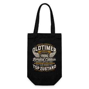 40th Birthday 1986 Vintage Car Gift Retro - Gift Bag for Bottles - black - Front