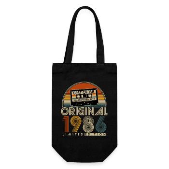 Original 1986 Retro Vintage Birthday Gift - Gift Bag for Bottles - black - Front