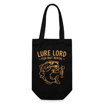 Lure Lord, Funny Angler T-Shirt, Hoodie, Mug - Gift Bag for Bottles - black - Front