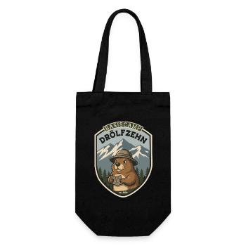 Basiscamp Drölfzehn – Das Patch vom Camp - RCCX - Geschenkbeutel für Flaschen - Schwarz - Vorne
