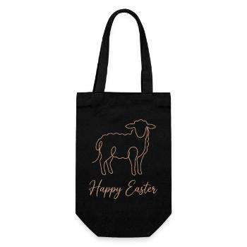 Happy Easter, Cute Lamb Spring Shirt, Hoodie, Bag - Geschenkbeutel für Flaschen - Schwarz - Vorne