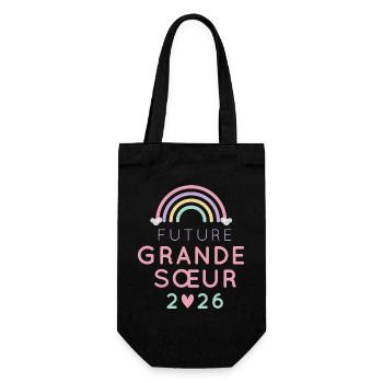 Future Grande Sœur 2026 – Annonce Grossesse - Sac à bouteille - noir - Devant