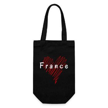I love France, heart France - Gift Bag for Bottles - black - Front