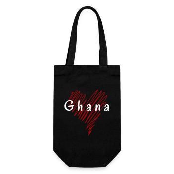 J’aime le Ghana, le cœur du Ghana - Sac à bouteille - noir - Devant