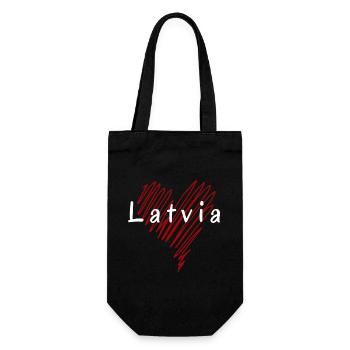 I love Latvia, heart Latvia - Gift Bag for Bottles - black - Front
