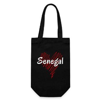 J’aime le Sénégal, le cœur du Sénégal - Sac à bouteille - noir - Devant