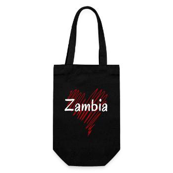 I love Zambia, heart Zambia - Gift Bag for Bottles - black - Front