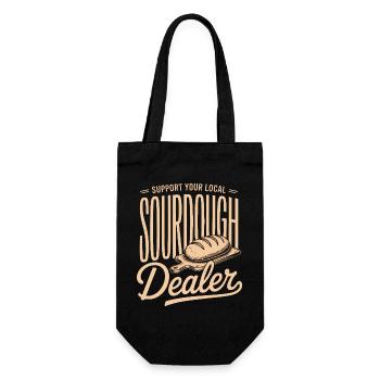 Lokaler Sauerteighändler-Tee - Geschenkbeutel für Flaschen - Schwarz - Vorne