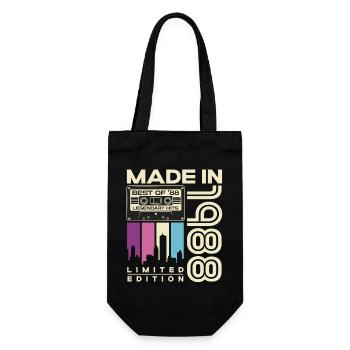 Original 1988 Jahrgang Vintage Geburtstag Retro - Geschenkbeutel für Flaschen - Schwarz - Vorne