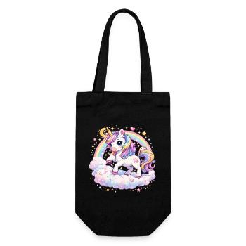 Pastel Unicorn on Cloud Arch - Gift Bag for Bottles - black - Front
