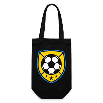 Emblème du ballon de football jaune - Sac à bouteille - noir - Devant