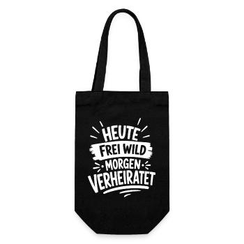Morgen Verheiratet JGA - Geschenkbeutel für Flaschen - Schwarz - Vorne