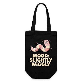 Slightly wobbly | Worm Mood - Gift Bag for Bottles - black - Front