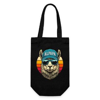 Alpaka Retro Sonnenbrillen Cap - Geschenkbeutel für Flaschen - Schwarz - Vorne