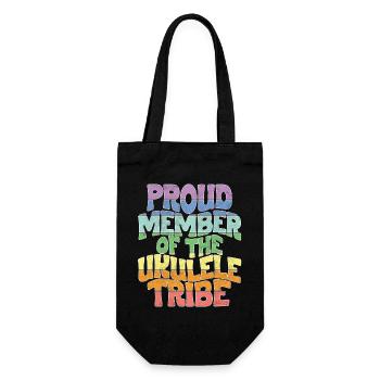 Proud Member of the Ukulele Tribe - Geschenkbeutel für Flaschen - Schwarz - Vorne