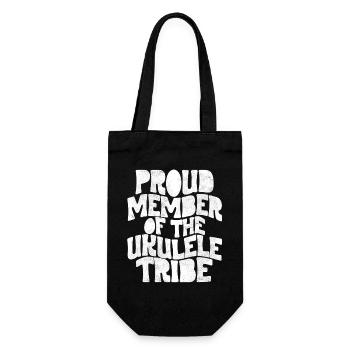 Proud Member of the Ukulele Tribe - weiss - Geschenkbeutel für Flaschen - Schwarz - Vorne