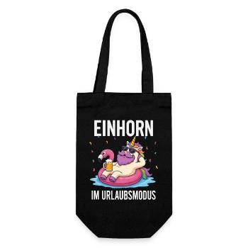Lustiges Einhorn Urlaub Bier Party Urlaubsmodus - Geschenkbeutel für Flaschen - Schwarz - Vorne