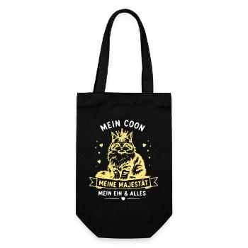 Königliche Maine Coon Majestät - Geschenkbeutel für Flaschen - Schwarz - Vorne