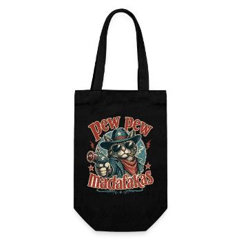 Pew Pew Madafakas Katze - Geschenkbeutel für Flaschen - Schwarz - Vorne