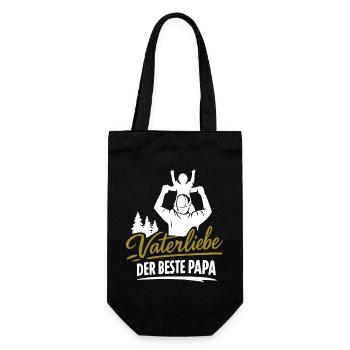 Vaterliebe Der Beste Papa - Geschenkbeutel für Flaschen - Schwarz - Vorne