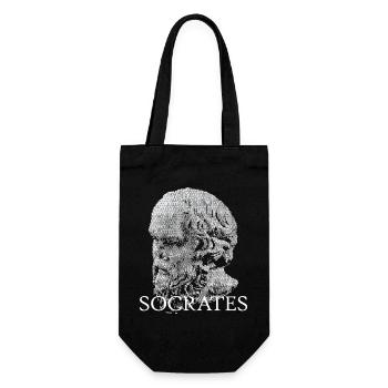 Socrates Skull Portrait - Gift Bag for Bottles - black - Front