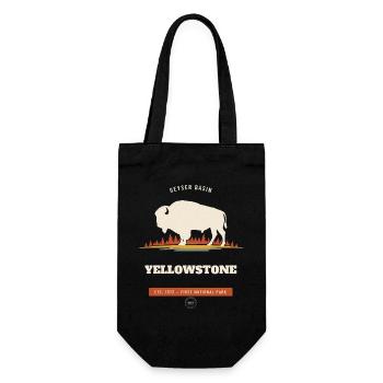 Geysirbecken des Yellowstone-Nationalparks - Geschenkbeutel für Flaschen - Schwarz - Vorne