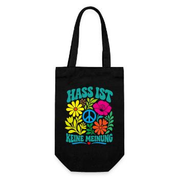 Hass ist keine Meinung - Geschenkbeutel für Flaschen - Schwarz - Vorne
