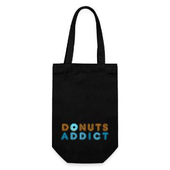 Donuts addict blue - Gift Bag for Bottles - black - Front