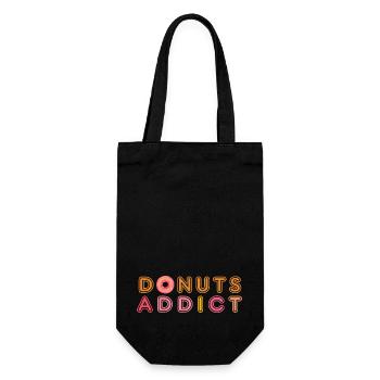Donuts addict pink caramel - Gift Bag for Bottles - black - Front