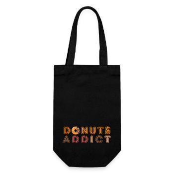 Donuts addict choco beads - Gift Bag for Bottles - black - Front