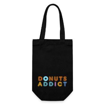 Donuts süchtig blaue Sterne - Geschenkbeutel für Flaschen - Schwarz - Vorne