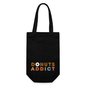 Donuts addict ice blue - Gift Bag for Bottles - black - Front
