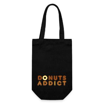 Donuts addict gold - Gift Bag for Bottles - black - Front