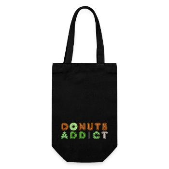 Donuts addict grün - Geschenkbeutel für Flaschen - Schwarz - Vorne
