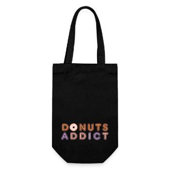 Donuts addict light pink - Gift Bag for Bottles - black - Front