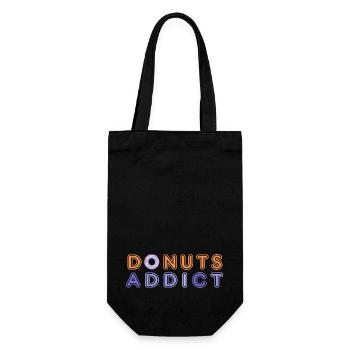 Donuts addict purple - Gift Bag for Bottles - black - Front