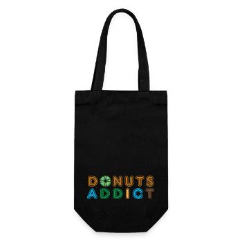 Donuts addict green choco - Gift Bag for Bottles - black - Front