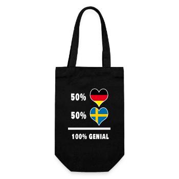 Deutschland und Schweden Genial / Geschenk Flagge - Geschenkbeutel für Flaschen - Schwarz - Vorne