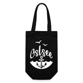 OSTSEE LIEBE URLAUB OSTSEEKÜSTE - Geschenkbeutel für Flaschen - Schwarz - Vorne