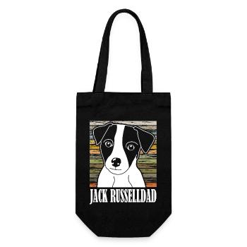 Jack Russell Dad vintage retro motif - Gift Bag for Bottles - black - Front