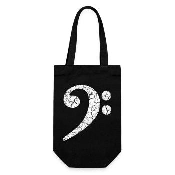 Bass clef with a cool grunge effect in a used look - Gift Bag for Bottles - black - Front
