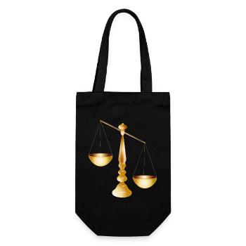 two scales on a beam with stand - Gift Bag for Bottles - black - Front