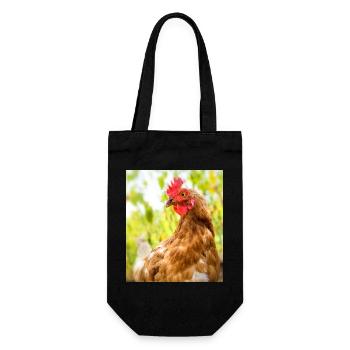 Ich wollt' ich wär' ein Huhn - Geschenkbeutel für Flaschen - Schwarz - Vorne