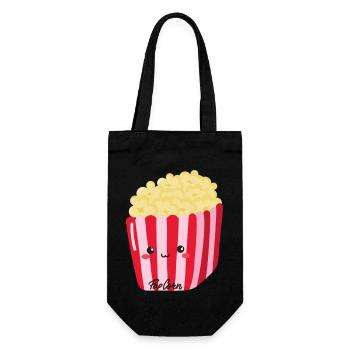 Popcorn - Geschenkbeutel für Flaschen - Schwarz - Vorne