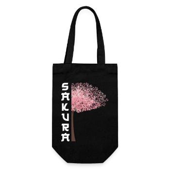 Sakura Tree Japanese Cherry Blossoms - Gift Bag for Bottles - black - Front