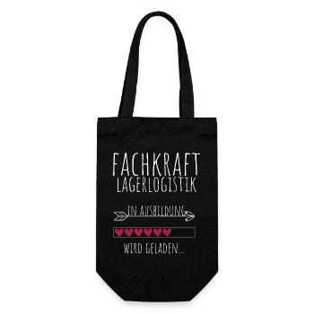 Fachkraft Lagerlogistik in Ausbildung Geschenk - Geschenkbeutel für Flaschen - Schwarz - Vorne